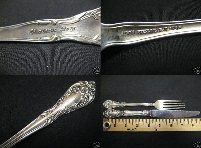 Alvin Chateau Rose Sterling Silver Flatware Set 85 Pcs