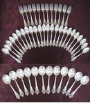 Wallace Grande Baroque Sterling Silver Flatware Dinner Set 90 Pieces