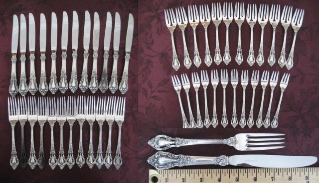 Lunt Eloquence Sterling Silver Flatware Set 72 Pieces