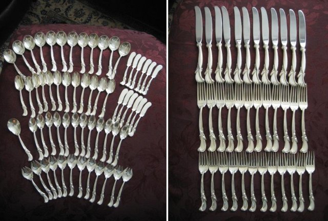 Wallace Walz of Spring Sterling Silver Flatware Set 97 Pieces
