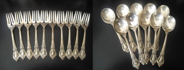 Lunt Eloquence Sterling Silver Dinner Flatware Set 52 Pieces
