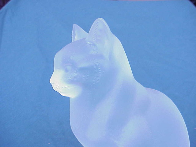 Old Lalique France Frosted Glass Figure of a Cat 8