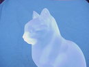 Old Lalique France Frosted Glass Figure of a Cat 8