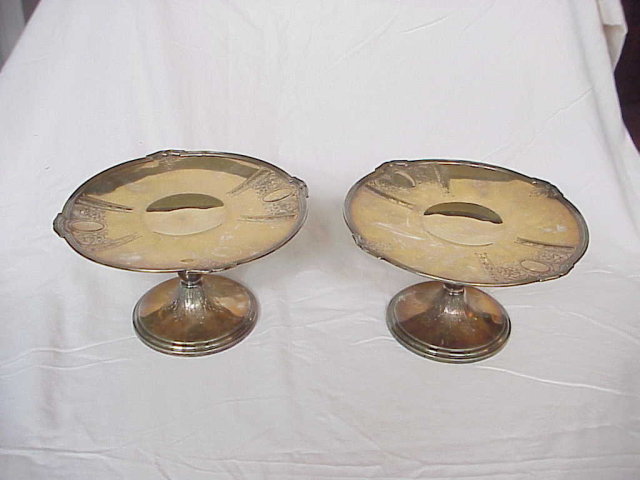Pair Antique Gorham Sterling Silver Tazzas / Cake Stands