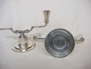 Pair Mid Century Modern CG Hallberg Sweden Sterling Silver Candelabras