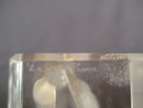 Old Lalique France Clear & Frosted Glass Buffalo Figure / Paperweight
