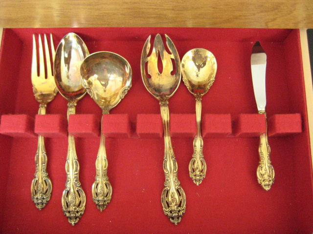66 Piece Set Gorham GOLDEN LA SCALA Sterling Silver Flatware