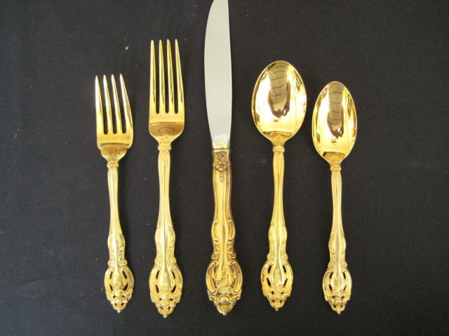 66 Piece Set Gorham GOLDEN LA SCALA Sterling Silver Flatware