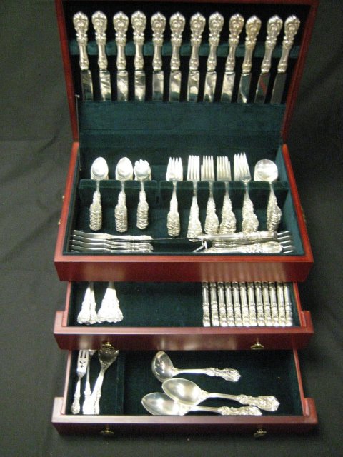 146pc Set Red & Barton Frncis I Sterling Silver Flatware
