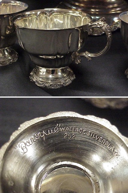 14 piece Wallace BAROQUE Silverplate Punchbowl Set