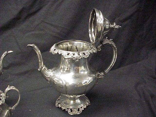 4 piece Wallace Grande Baroque Sterling Silver Tea Set