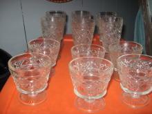 set of 6 small set of 6 large stem glassed