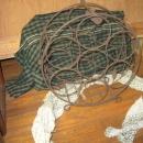 metal with wood handle wine rack