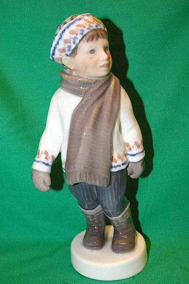 Royal Copenhagen Figurine #1064 Boy in Scarf / Boy in Winter
