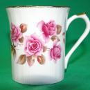 Royal Heritage Bone China Gold Trim Mug with Pink Roses
