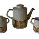 Gibsons Retro White and Gold Tea Pot Set