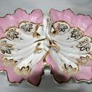 Vintage Porcelain Shabby Chic Candy Dish Double Sided With Ornate Handle