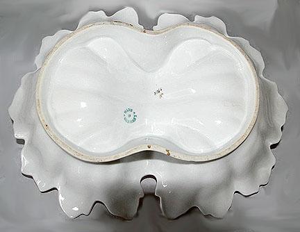 Vintage Porcelain Shabby Chic Candy Dish Double Sided With Ornate Handle