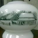 Currier & Ives White Oil Lamp - Pair