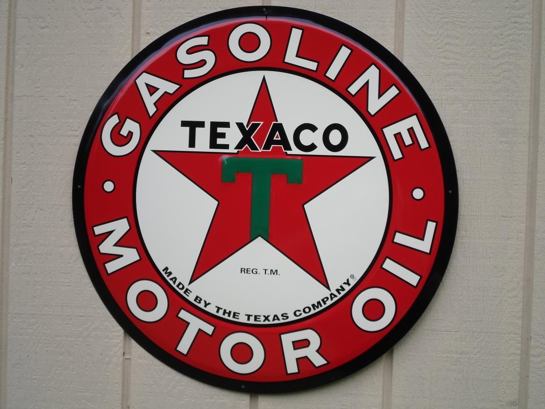 OUR LARGEST TEXACO GAS & OIL SIGN // TOP QUALITY - LOW SHIPPING COST