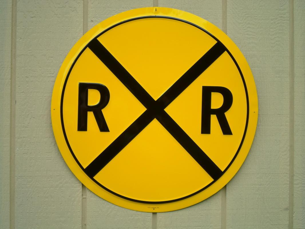 OUR LARGEST RAILROAD HIGHWAY METAL SIGN / MADE IN USA