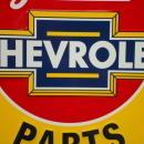 OUR LARGEST WE USE GENUINE CHEVROLET PARTS METAL SIGN // MADE IN USA