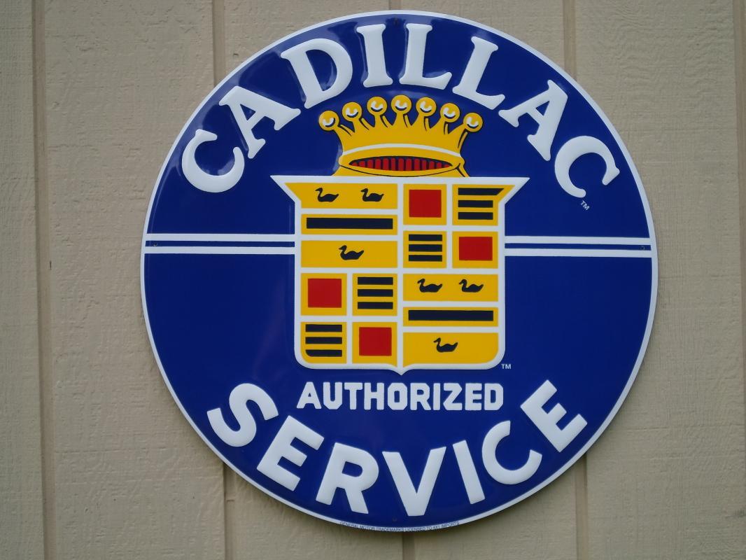 OUR LARGEST CADILLAC AUTHORIZED SERVICE METAL SIGN // MADE IN USA