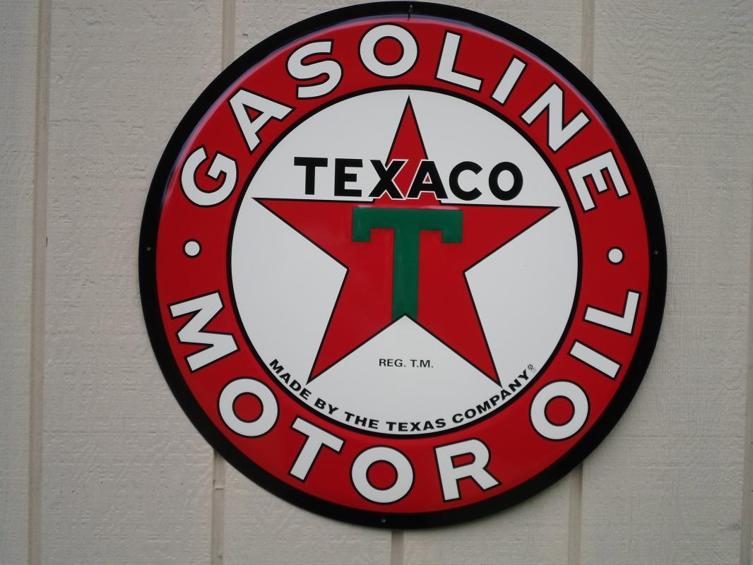 OUR LARGEST TEXACO GASOLINE - OIL SERVICE STATION METAL SIGN // MADE IN USA