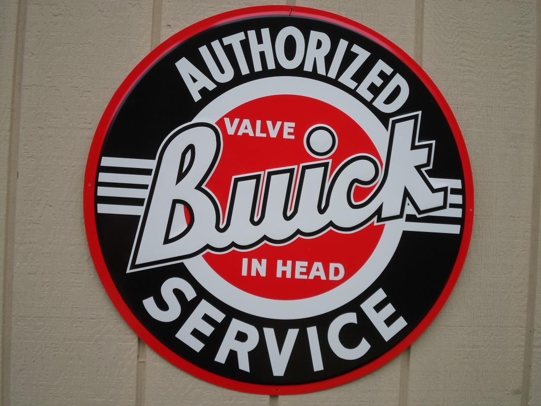 OUR LARGEST BUICK AUTHORIZED SERVICE GARAGE METAL SIGN // MADE IN USA