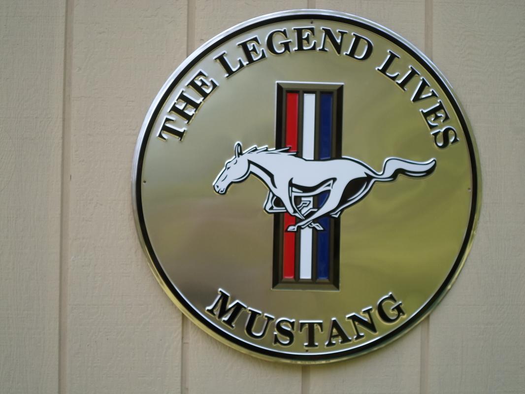 OUR LARGEST FORD MUSTANG THE LEGEND LIVES GASOLINE SIGN