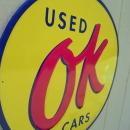 LOT OF FOUR OF OUR LARGEST SIGNS, CHEVROLET, CORVETTE & OK USED CARS - FREE SHIPPING
