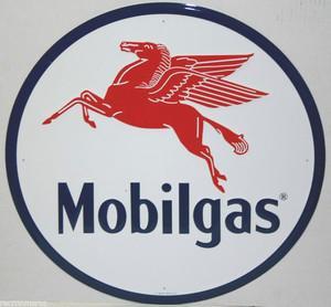 LOT OF ALL ( 3 ) OF OUR LARGEST GAS & OIL SIGNS, MOBIL - SINCLAIR & GULF - FREE SHIPPING