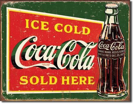 ICE COLD COCA COLA SOLD HERE SIGN -- FREE SHIPPING