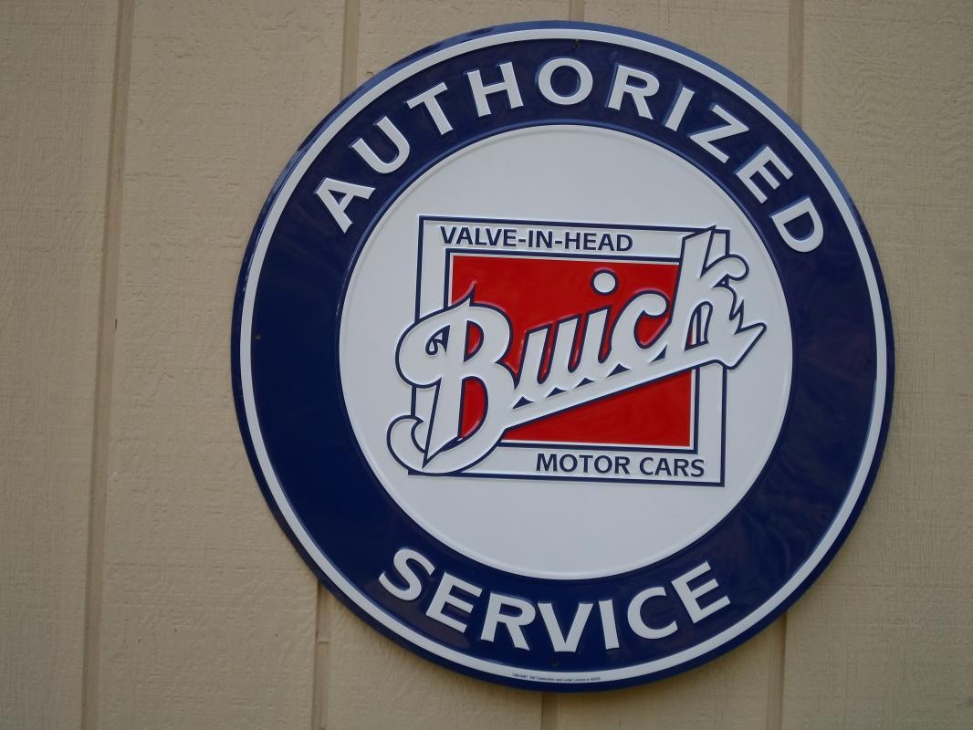 LOT OF THREE OF OUR LARGEST GENERAL MOTORS OK USED CARS SIGNS - BUICK - OLDSMOBILE - CADILLAC SIGNS - FREE SHIPPING