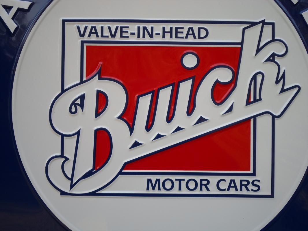 LOT OF THREE OF OUR LARGEST GENERAL MOTORS OK USED CARS SIGNS - BUICK - OLDSMOBILE - CADILLAC SIGNS - FREE SHIPPING