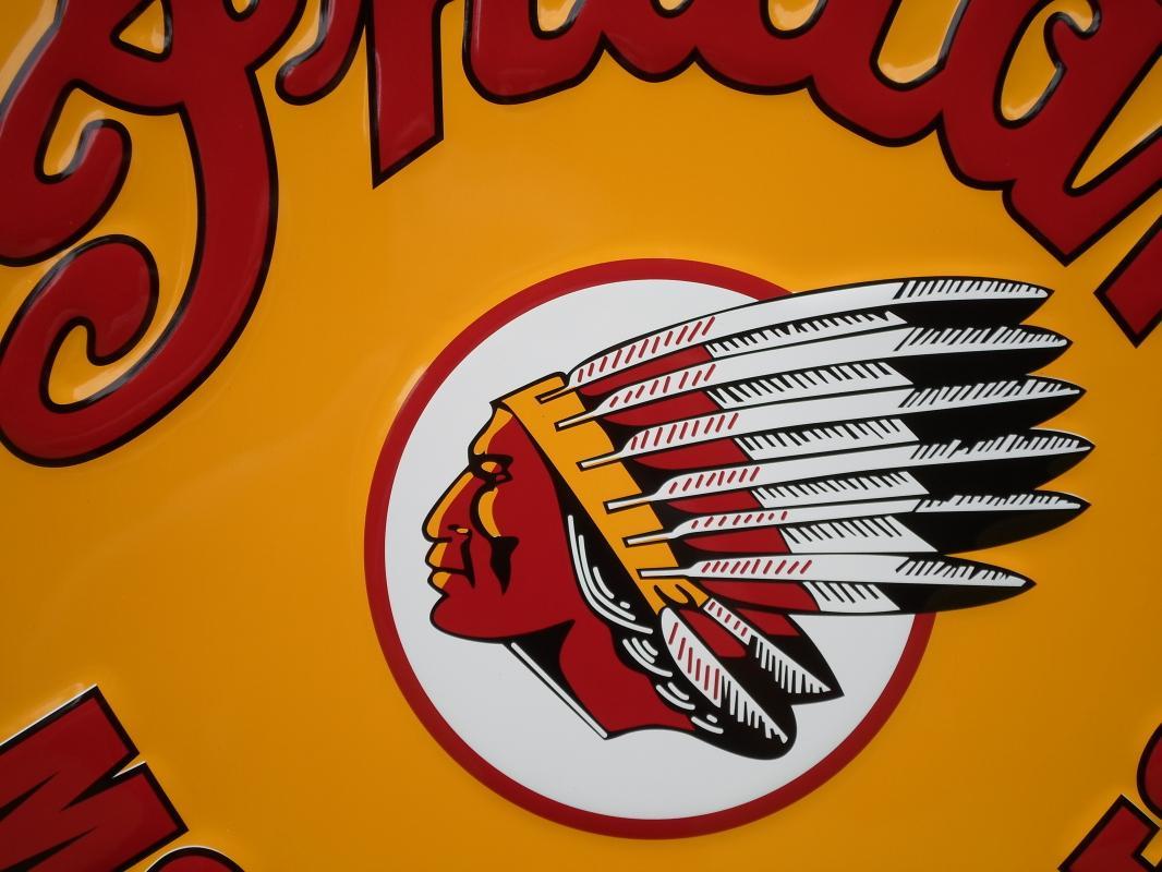OUR LARGEST INDIAN MOTORCYCLE SIGN -