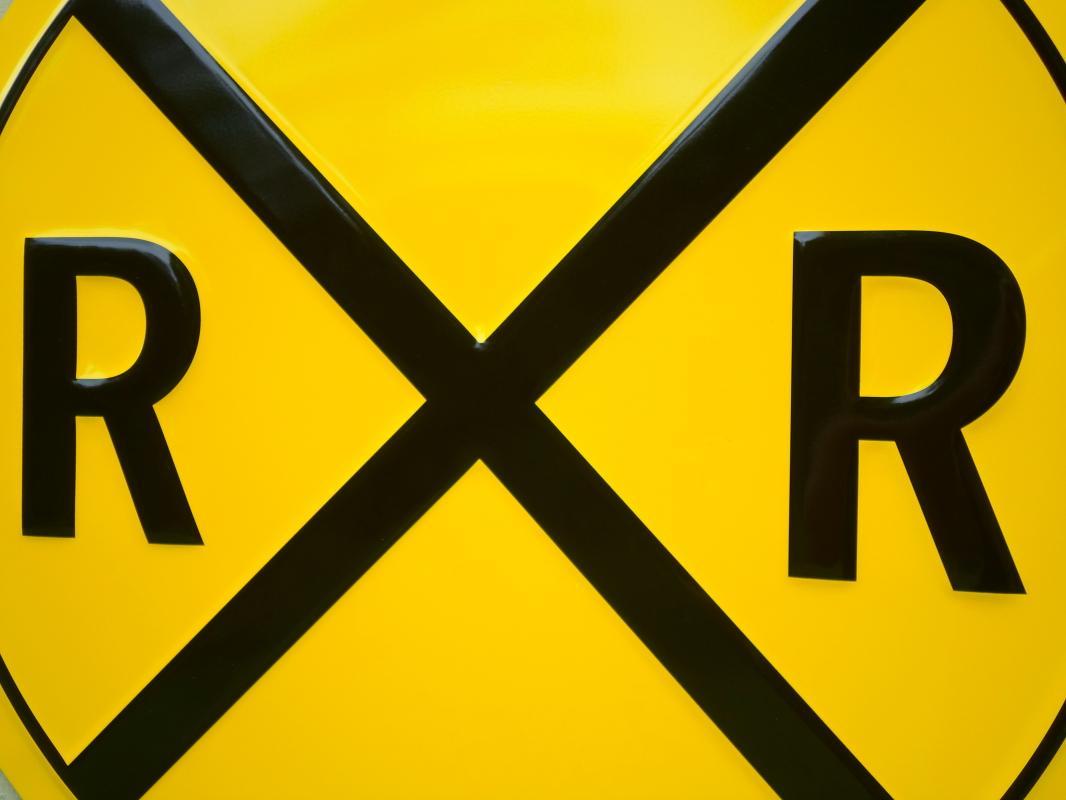 OUR LARGEST RAILROAD CROSSING SIGN