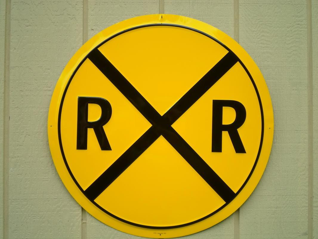 OUR LARGEST RAILROAD CROSSING SIGN