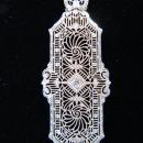Stunning Art-Deco Diamond, 14K White Gold Filigree Lavaliere Necklace, 19