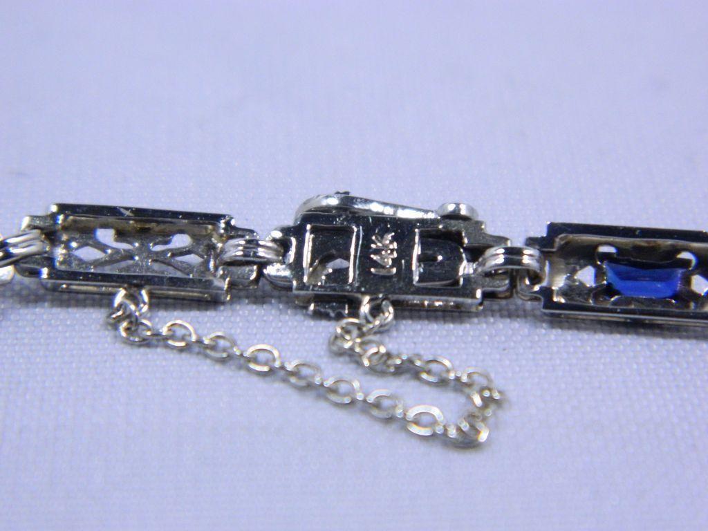 Exquisite Antique 14 Karat White Gold Bracelet-7