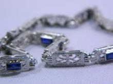Exquisite Antique 14 Karat White Gold Bracelet-7