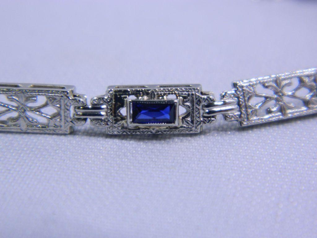 Exquisite Antique 14 Karat White Gold Bracelet-7