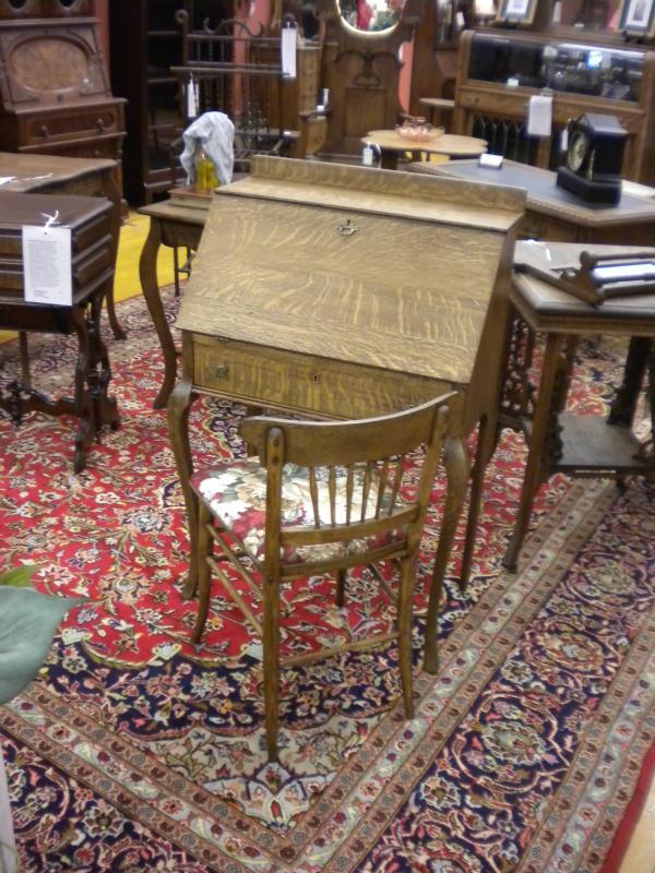 American Oak Slant Top Desk, Lady's Model