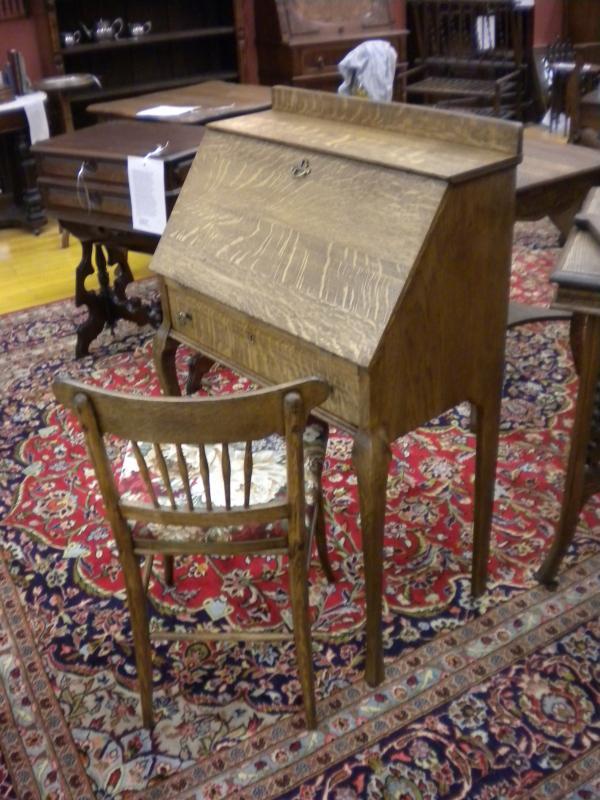 American Oak Slant Top Desk, Lady's Model