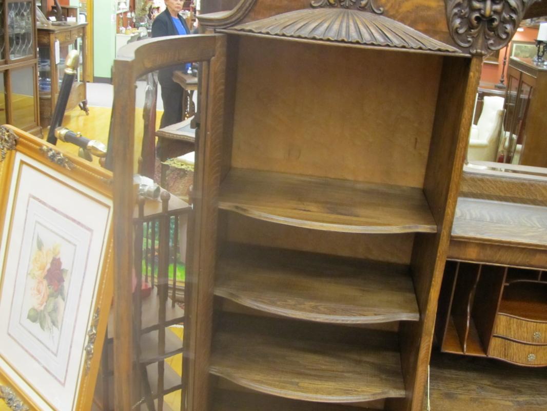 American Oak Side By Side Secretary With Hood