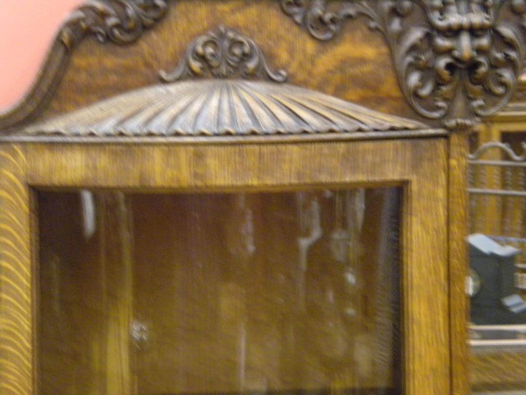 American Oak Side By Side Secretary With Hood