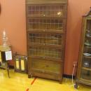American Oak Bookcase, Globe Wernicke, 5 Stacks, Mission With Leaded Glass Doors