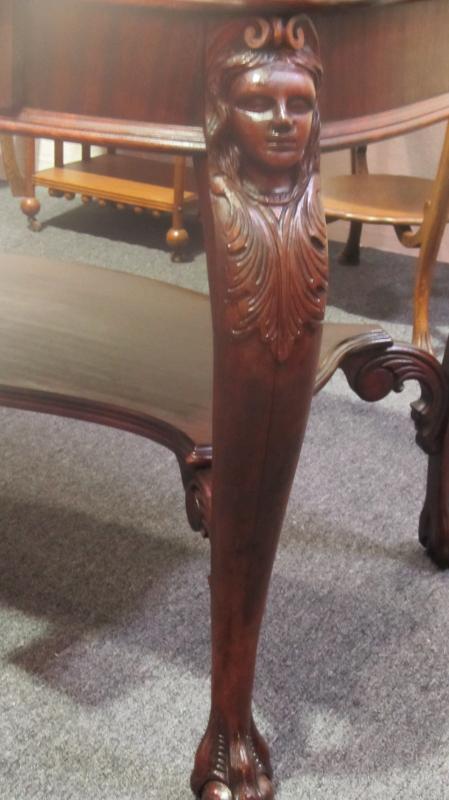 Library Table (Mahogany) With Lady's Heads