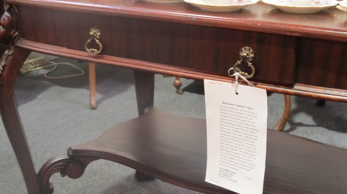 Library Table (Mahogany) With Lady's Heads