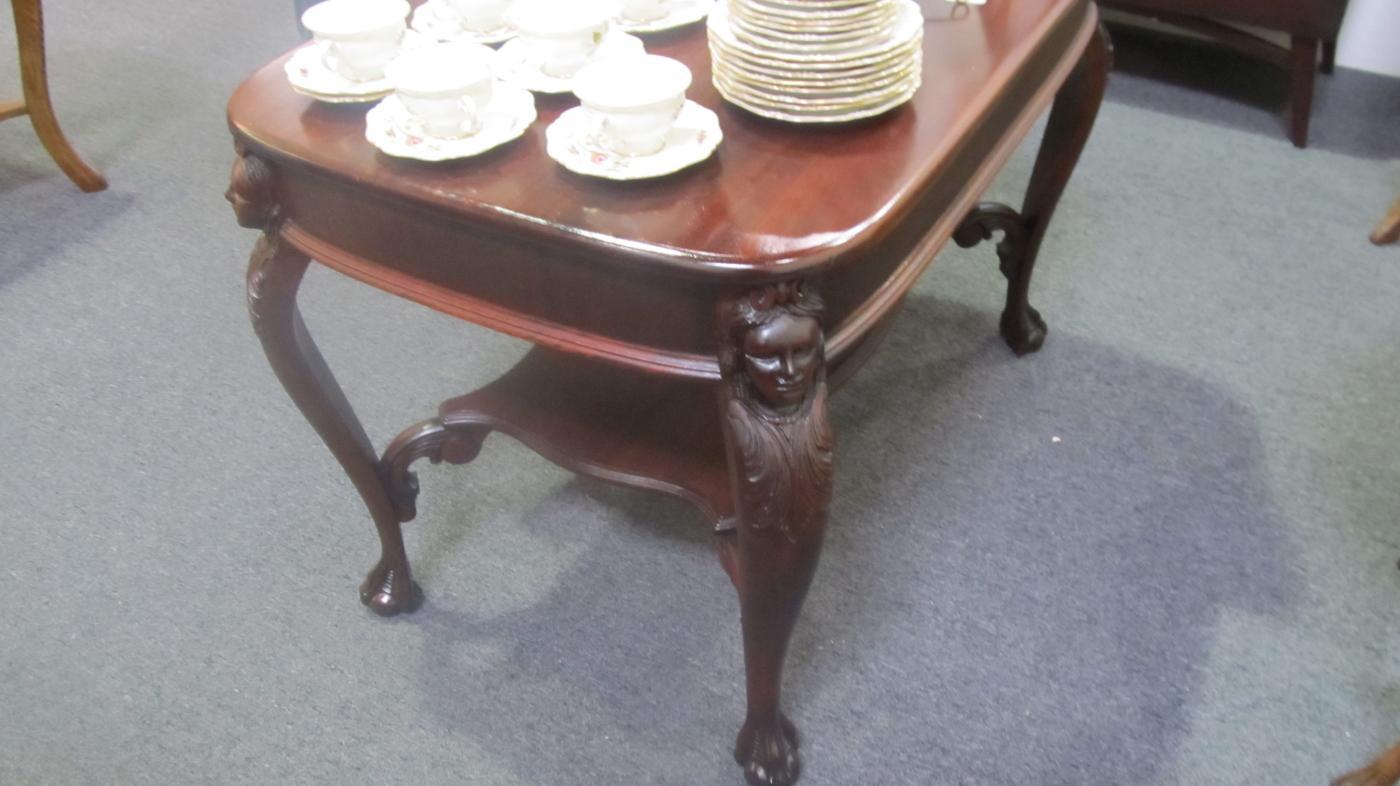Library Table (Mahogany) With Lady's Heads